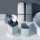 Portable Cylinder Toothpaste Wash Cup Toothbrush Cup Storage Box Mouthwash Cup