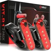 Bike Tail Light 2 Pack - Easy Bicycle Rear Light Installation - USB C Rechargeable Bike Lights for Night Riding - 18 Hour Max - Bicycle Brake Safety - 4 Modes LED (Luces para Bicicleta)