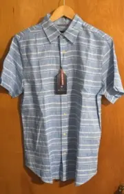 Linen Shirt Mens Small Button Up Ben Sherman