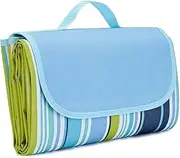 Beach Blanket Waterproof Sandproof - Large Beach Blanket Sandproof Fits for 4-8 Adults, Outdoor Beach Mat for Travel, Camping, Hiking(Blue)