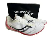 Saucony Endorphin 3 Track Spikes Mens Sz 14 White/Black/Red NIB