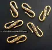 22mm Jewelry clasps 6 S hook clasps ancient design antique gold plated fpc138