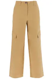 [GANNI] GANNI checked canvas trousers for men 38 Beige