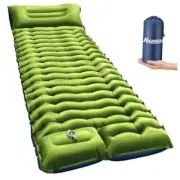 Sleeping Pad for Camping, Ultralight Inflatable Camping Mat with Pillow Green