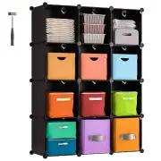 12 Cube Storage Organizer, Storage Cube Shelves for Clothes, DIY Stackable Pl...