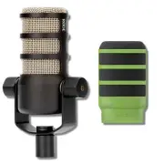 Rode PodMic Cardioid Dynamic Broadcast Microphone with WS14 Green Pop Filter
