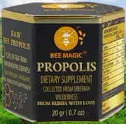 Raw Bee Propolis Resin, Foraged from Siberian Mountains Pristine Forests,20 gr