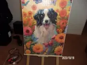 Beautiful finished Jigsaw puzzle glued on a white canvas 20 by 30 inches