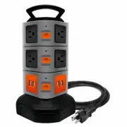 Power Strip 10 Outlets 4 USB Charging Ports Surge Protector 6 Ft Extension Cord