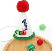 Agkvw Hungry Caterpillar 1st Birthday Hat - Hungry Hungry Caterpillar Party Decoration, First Birthday Crown for Boys, Cake Smash Crown, Green