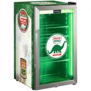 Dino Vintage Fuel Pump Branded Triple Glazed Alfresco 98 Litre Bar Fridge With LED Strip Lights