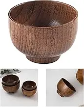 Sour Jujube Wood Soup Bowl Old Lacquer Japanese Style Tableware for Children Adults (M(59cm / 23.2in Long))