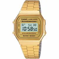 在飛比找PChome24h購物優惠-CASIO 復古方型電子錶-金/35mm