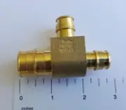 25 Pcs. XFITTING 3/4" x 1/2" x 1/2" Pex A Tee, Expansion Tee, Lead Free Brass
