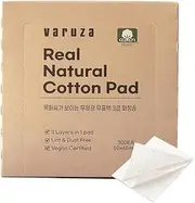 varuza Premium Real Natural Cotton Pads for Face – Lint Free 3 Layers Cotton Squares for Makeup Removal, DIY Toner Pads, Nail - 100% Cotton Face Pads 300 Count
