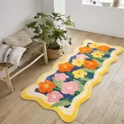 Boho Floral Cute Bathroom Kitchen Runner Rugs 2x5 Non-Slip Washable, Bohemian...