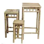 Bamboo54 3 Piece Square Nesting Bamboo Stool Set