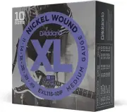 10 Sets EXL115 Electric Guitar Strings 11-49 Medium D'Addario EXL115-10P