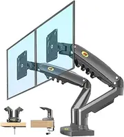NBAV Mounts NB New F160 Dual Monitor Full Motion Desk Mount with Gas Spring for Two Computer Monitors 17 - 30Inch LED LCD Flat Panel TVs from 2kg to 9kg per arm.