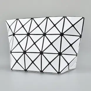 【ISSEY MIYAKE 三宅一生】BAO BAO ISSEY MIYAKE三宅一生 PRISM內LOGO幾何拼接設計PVC 3X5拉鍊化妝包(白)