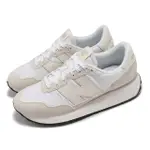 【NEW BALANCE】休閒鞋 237 女鞋 白 亞麻 麂皮 拼接 緩衝 情侶鞋 NB(WS237CG-B)