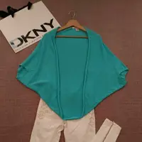 在飛比找蝦皮購物優惠-美國帶回 DKNY JEANS 螢光藍  針織 6分袖開襟外