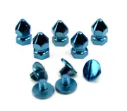 1/2" Blue Spikes Pack of 10 Punk Rock Goth Shoes Jacket DIY Cone Tree Spike
