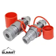 Flat Face Hydraulic Quick Connect Coupler, #10 JIC Bulkhead Skid Steer Mount