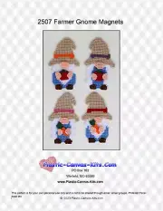 Farmer Gnome Magnets- Plastic Canvas Pattern or Kit
