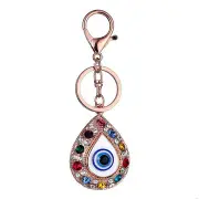 2Pcs Vintage Crystal Blue Evil Eye Charm Keychain Rings Holder Purse Bag Buckle Pendant Key Chains