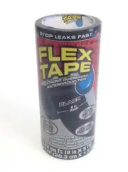 Flex Tape TFSBLKR0805 Strong Rubberized Waterproof Repair Tape Black 8 in x 50Ft