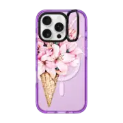 iPhone 16 Pro Impact Ring Stand Case MagSafe Compatible Lilies ice cream