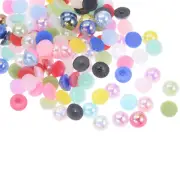 720pcs ABS Half Pearl Beads 6mm Flat Back Imitation Pearl Colorful Mix