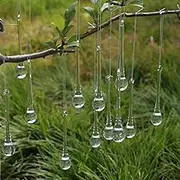 DAHI 12 x Christmas Tree Decorations Icicle Ice Drop Pendant Glass for Hanging Christmas Decoration (Transparent 100 x 20 mm)