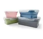 4Pcs Silicon Collapsible Lunch Box Portable Folding Food Safe Storage Container
