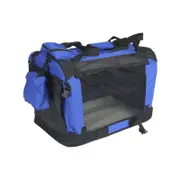 YES4PETS XXL Foldable Soft Dog Cat Puppy Crate Carrier With Curtain-Blue