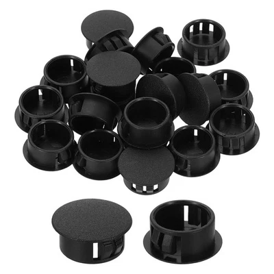 30Pcs Plastic Hole Plugs, 19mm(3/4")Round Flush Type Panel Plugs, Black