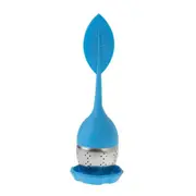 4Pcs Food Grade Leaf Silicone Make Tea Bag Stainless Steel Tea Strainers(Blue)