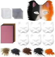 Cat Face Cover Kit - Face Cover Making Kit,Women's Costume For Boys Girls Family Friends Parties Theater Halloween Christmas Photoshoot