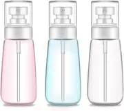 UBottey Spray Bottle Travel Size, 3Pcs 100ml/3oz Fine Mist Hairspray Bottle for Essential Oils, Empty Airless Makeup Face Spray Bottle Clear Refillable Travel Containers for Cosmetic Skincare Perfume