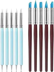 10Pcs Silicone Clay Sculpting Tool, Modeling Dotting Tool & Pottery Craft use for DIY Handicraft, Rock Painting, Pottery Clay Modeling Embossing Art Mandala, Nail Art
