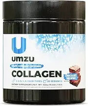 UMZU zuCollagen Protein - Multi Collagen, Support Skin, Hair, Joints, and Muscle Recovery - Chocolate Brownie Flavored, 90 Calories, 21 Grams Protein - 18.4 Oz - 1 Scoop Per Serving - 20 Servings