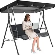 Swing Seat - 3 Seater Anti-UV Patio Swing Cushion with Canopy,59x20x4in Waterproof Protection Swing Hammock for Patio, Garden, Balcony,