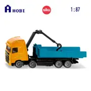 Siku 1:87 Volvo Truck With Hooklift & Crane Diecast Construction Model