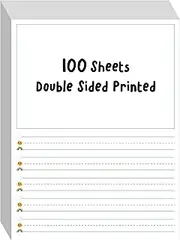 100 Sheets Ruled Writing Paper, Double-Sided Printing 1'' Line Spacing with Blank Area Handwriting Writing Paper with Dotted Lines Practice Paper for Kindergarten Toddlers Kids (8'' x 10.6'')