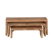 3pc Wood Risers Plant Pot Stand/Base Indoor Home/Garden Display Rack/Shelf Brown