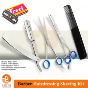Professional Hairdresser Set Haircut Scissors Mustache Shears Shaving Razor Comb
