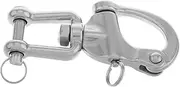 MINAOLULUS Rotating Spring Shackle Carabiner Swivel The Hanging Swivel Hook Spring Clip Rotating Snap Hooks Metal Craft Ring Buckle Swivel Hooks Clips Stainless Steel Silver