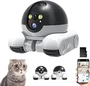 Patrol Buddy Robot Camera,2025 New Indoor Movable Security Monitor, Robot Camera on Wheels,with App Remote Control,with 2-Way Talk,Night Vision, House Movable,for Cats Dogs (4G Version+64G SD Card)