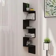 Wall Corner Shelf Black 19x19x123 cm Engineered Wood Wall Furniture